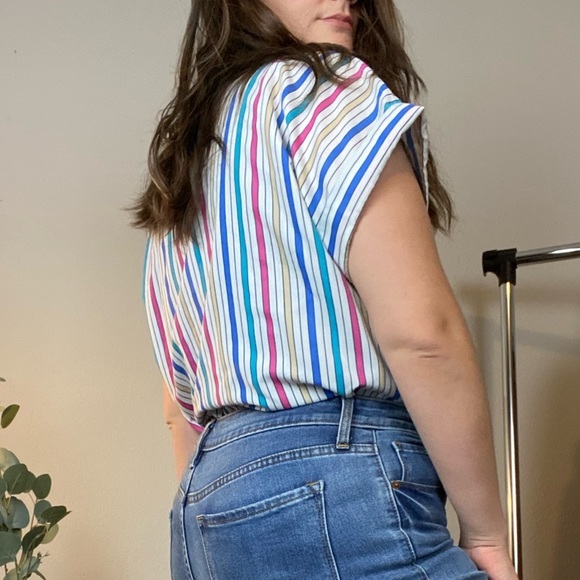 Cabrais Vintage Striped Colorful Button Up Size 22W - Picture 2 of 6